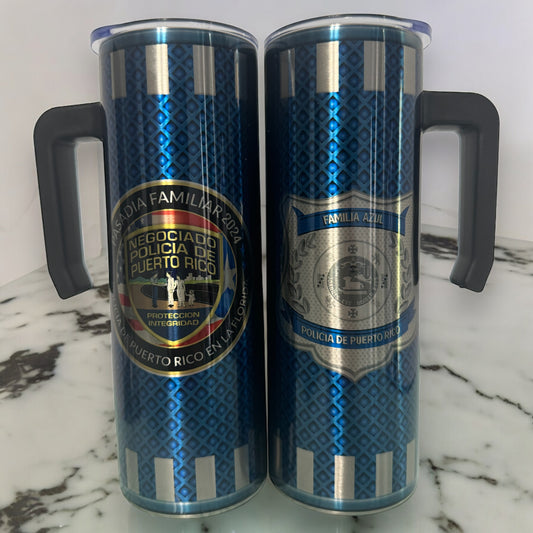 Tumbler (vaso) conmemorativo De Policia de Puerto Rico