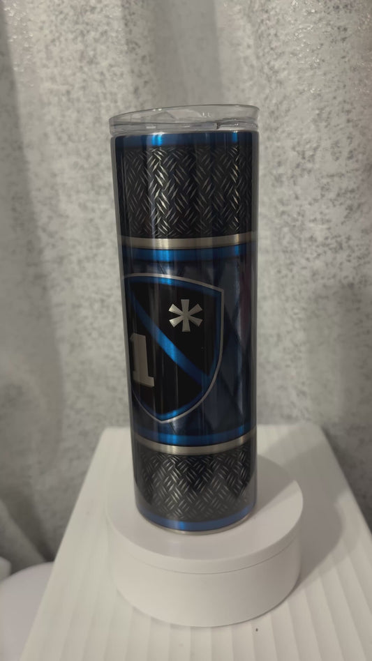 Thin Blue Line 1* 20oz  Skinny Tumbler